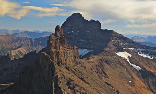 Helicopter Flight near Pilot Peak in the Absaroka Range