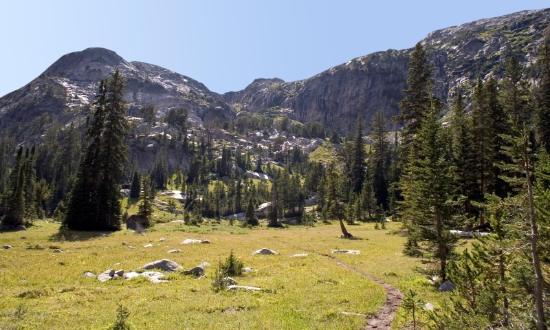Absaroka Beartooth Mountains Mountain Range Hiking Trail Montana Near The West Fork Of The Rock Creek Off The Trail Above Quinnebaugh Meadows