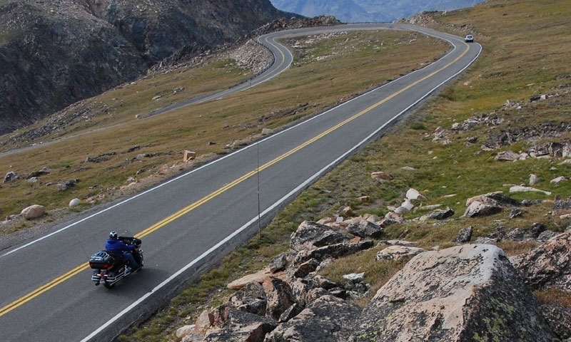 Motorcycle on Beartooth Pass